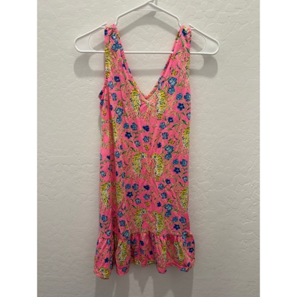 Lilly Pulitzer‎ Camilla Swing Dress Prosecco Pink Tigress XXS Sleeveless Vneck - Picture 4 of 8